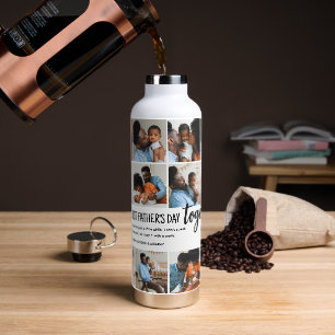 Our 1st Father's Day Together! Photo Collage Water Bottle