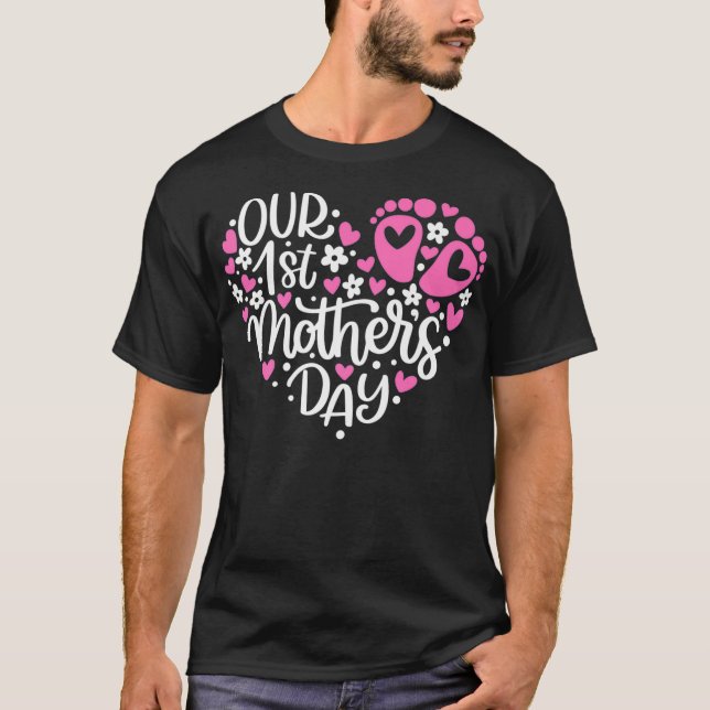 Our 1st Mother's Day Pregnancy Gender Reveal Baby  T-Shirt (Front)