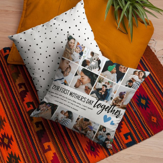 Our 1st Mother's Day Together! Photo Collage Cushion (Creator Uploaded)