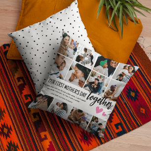 Our 1st Mother's Day Together! Photo Collage Cushion