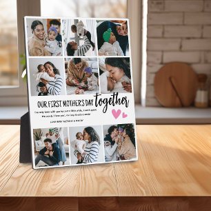 Our 1st Mother's Day Together! Photo Collage Plaque