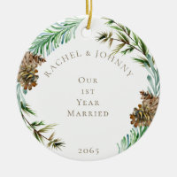 Our 1st Year Married Pine Cone Photo