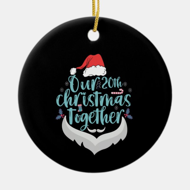Our 20th Christmas Together Couple Family Matchin Ceramic Tree Decoration (Front)