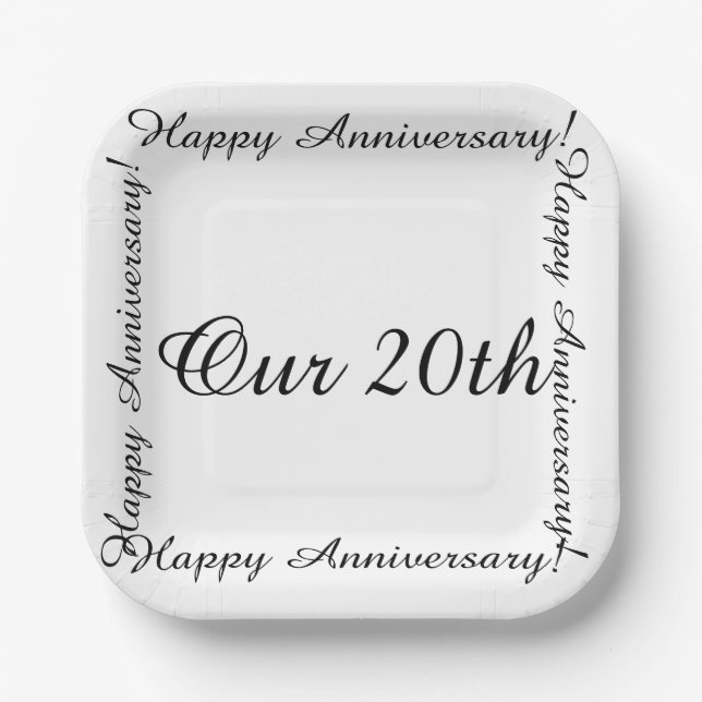 Our 20th Happy anniversary Paper Plate (Front)