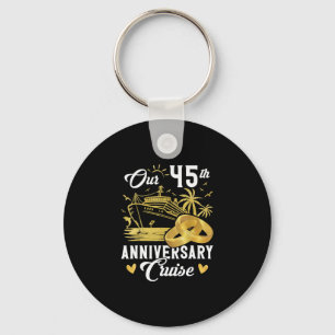 Our 45th Anniversary Golden Cruise Vacation Couple Key Ring