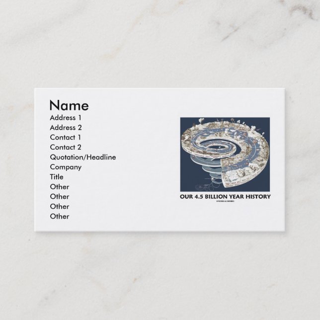 Our 4.5 Billion Year History (Geological Timeline) Business Card (Front)