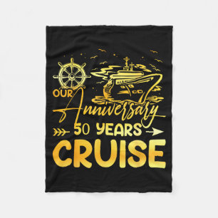 Our 50th wedding anniversary cruise trip husband w fleece blanket