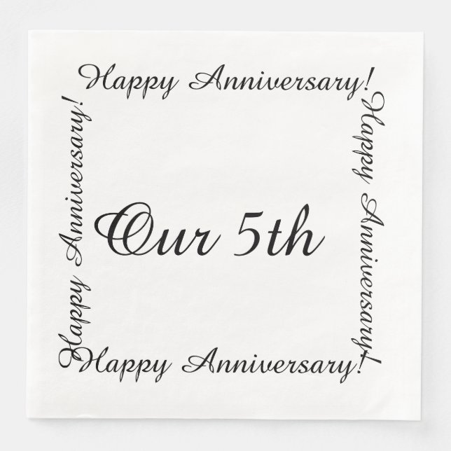 Our 5th Happy anniversary Napkin (Front)