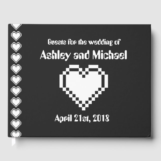 Our 8-Bit Hearts in Black  Guest Book (Front)