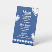 Our 8-Bit Hearts in Blue Pedestal Sign