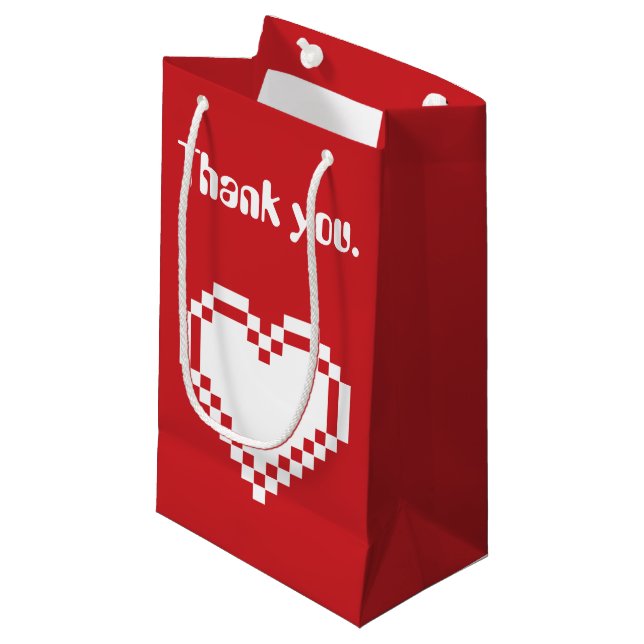 Our 8-Bit Hearts in Cherry Gift Bag (Front Angled)