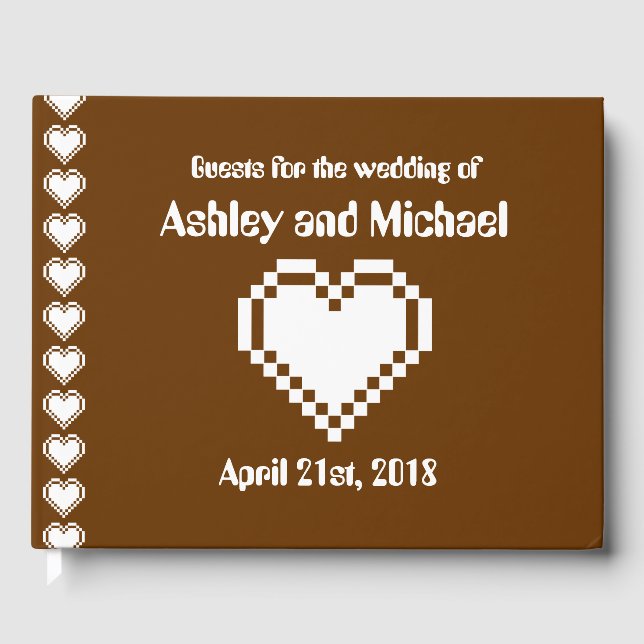 Our 8-Bit Hearts in Chocolate Guest Book (Front)