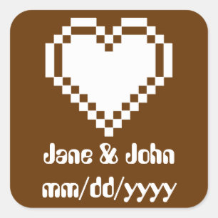 Our 8-Bit Hearts in Chocolate Sticker