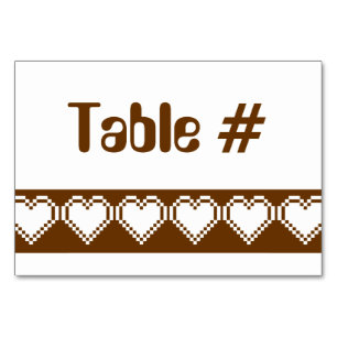 Our 8-Bit Hearts in Chocolate Table Card