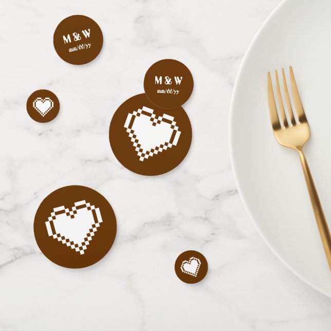 Our 8-Bit Hearts in Chocolate Table Confetti (Group)