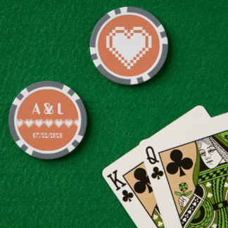 Our 8-Bit Hearts in Coral Poker Chips