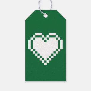 Our 8-Bit Hearts in Green Gift Tag