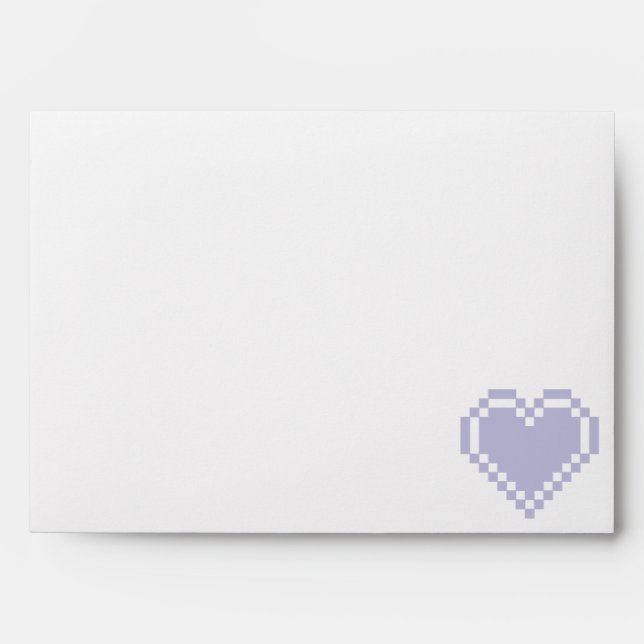 Our 8-Bit Hearts in Lavender Envelopes (Front)