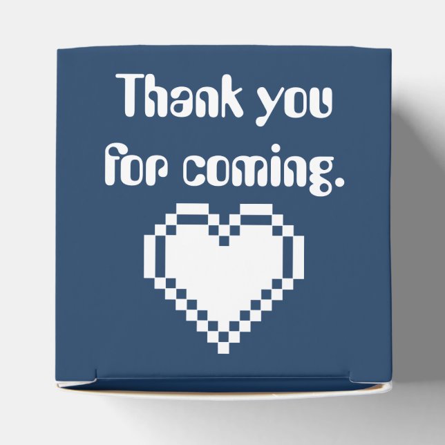 Our 8-Bit Hearts in Navy Favour Box (Top)