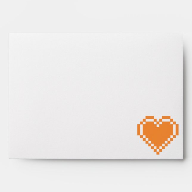 Our 8-Bit Hearts in Orange Envelopes (Front)