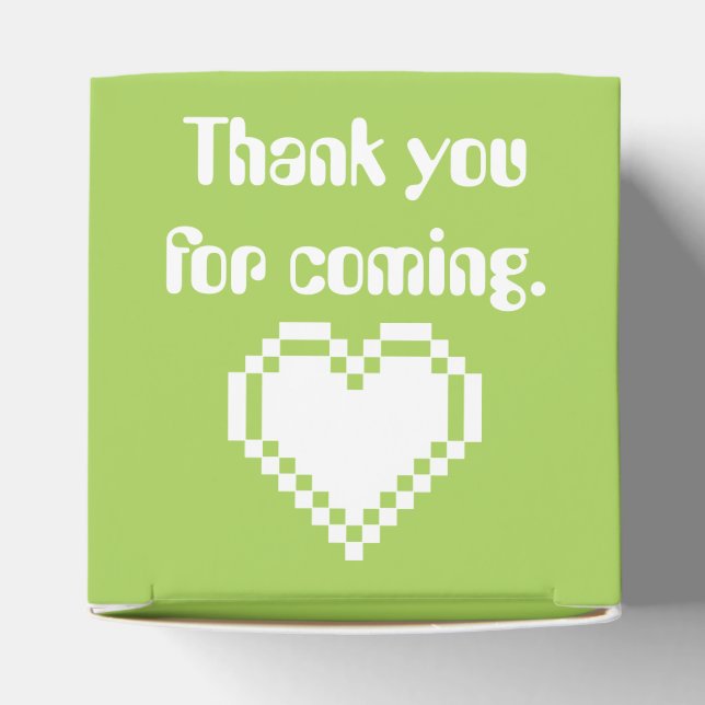 Our 8-Bit Hearts in Peridot Favour Box (Top)