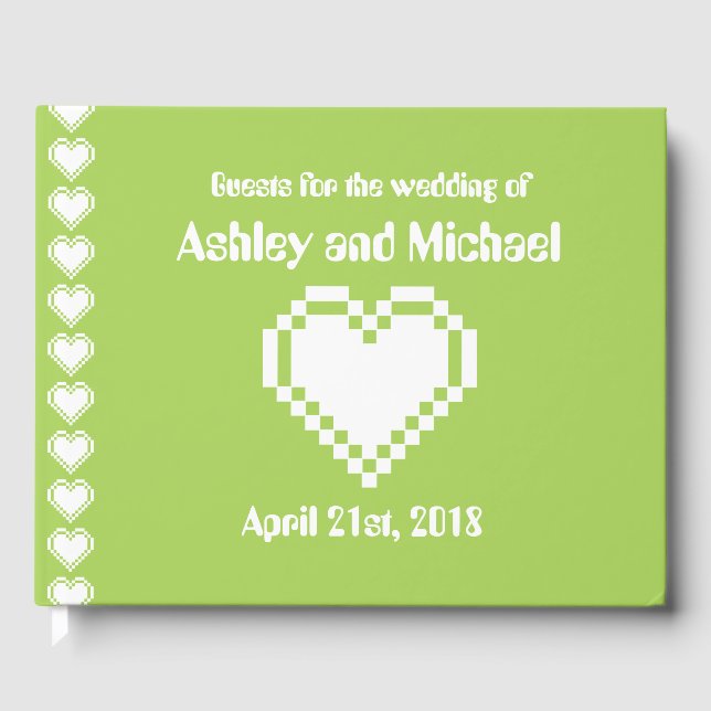 Our 8-Bit Hearts in Peridot Guest Book (Front)