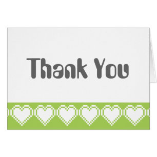 Our 8-Bit Hearts in Peridot Thank You Card