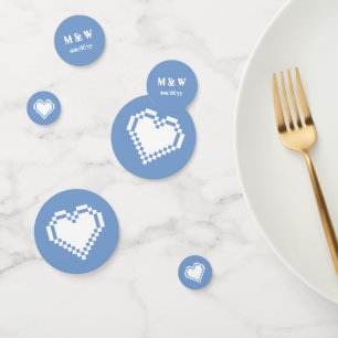 Our 8-Bit Hearts in Periwinkle Table Confetti
