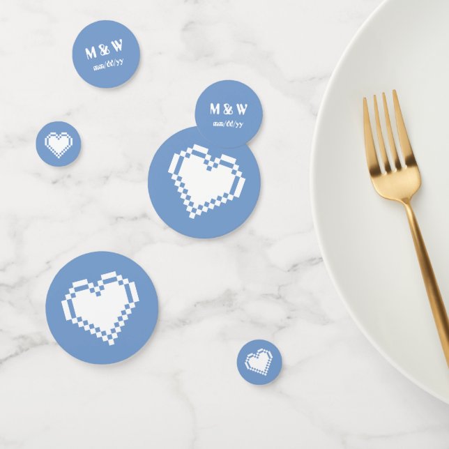 Our 8-Bit Hearts in Periwinkle Table Confetti (Group)