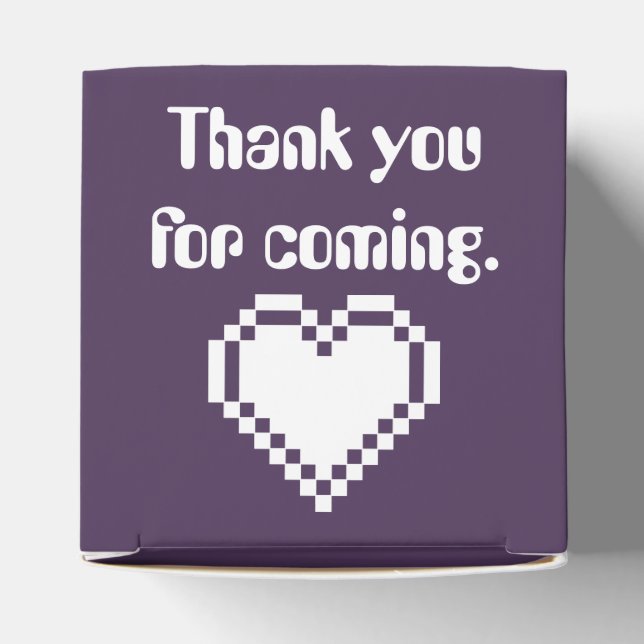 Our 8-Bit Hearts in Purple Favour Box (Top)
