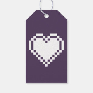 Our 8-Bit Hearts in Purple Gift Tag