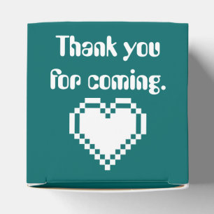 Our 8-Bit Hearts in Teal Favour Box