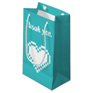 Our 8-Bit Hearts in Turquoise Gift Bag