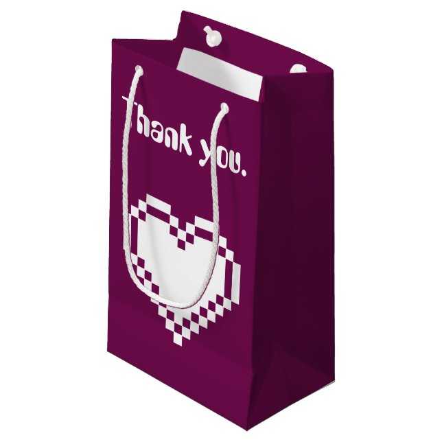 Our 8-Bit Hearts in Wine Gift Bag (Front Angled)