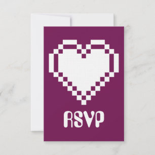 Our 8-Bit Hearts in Wine RSVP Card