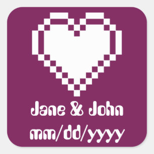 Our 8-Bit Hearts in Wine Sticker