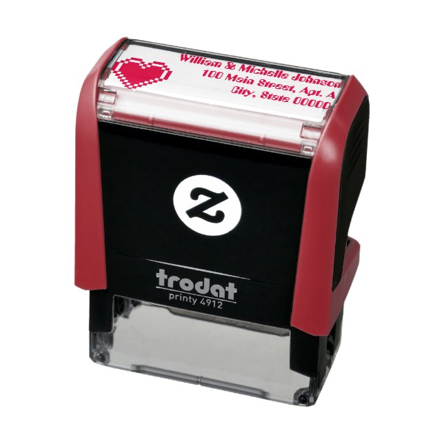 Our 8-Bit Hearts Self-Inking Address Stamp (Product)