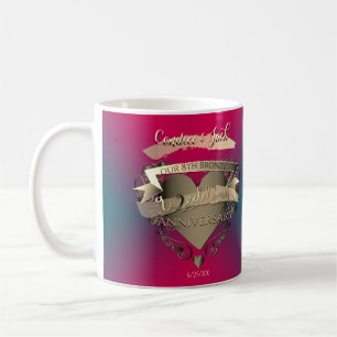 "Our 8th Bronze Wedding Anniversary" Tourmaline Co Coffee Mug