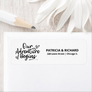 Our Adventure Begins Bold Script Return Address
