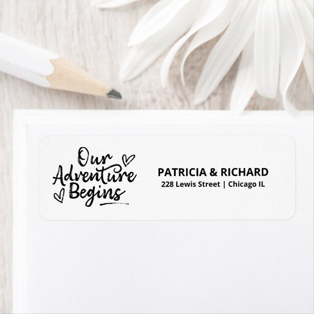 Our Adventure Begins Bold Script Return Address (Insitu)