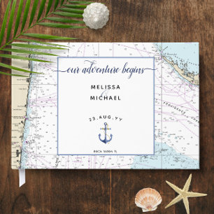 ⚓️ Our Adventure Begins Florida Nautical Wedding Guest Book