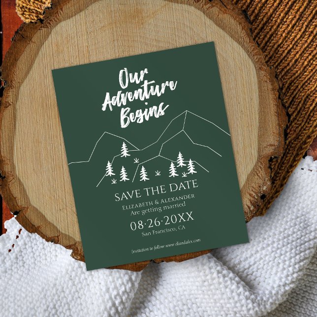 Our Adventure Begins Forest Wedding Save The Date (Creator Uploaded)