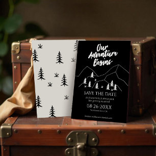 Our Adventure Begins Forest Wedding Save The Date Invitation