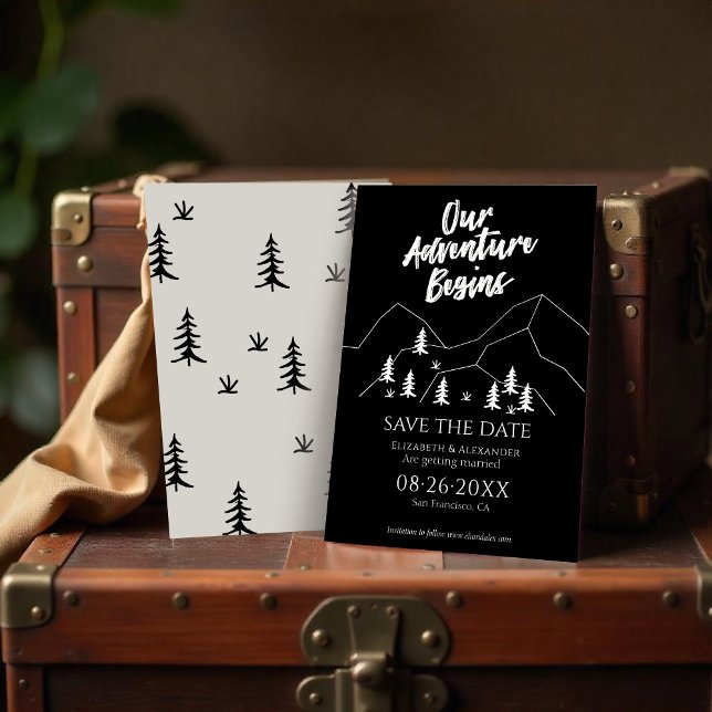 Our Adventure Begins Forest Wedding Save The Date Invitation (Creator Uploaded)