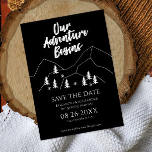 Our Adventure Begins Forest Wedding Save The Date Invitation