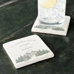 Our Adventure Begins Mountain Wedding Favours Stone Coaster<br><div class="desc">Our Adventure Begins Mountain Wedding Favour coasters</div>