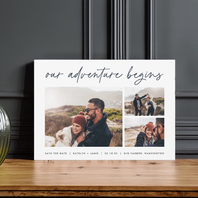 Our Adventure Begins | Multi Photo Save The Date (Creator Uploaded)