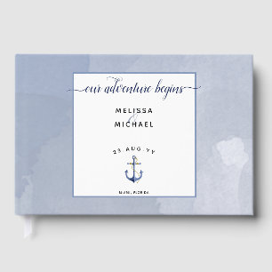 Our Adventure Begins #Nautical Navy Event Wedding Guest Book