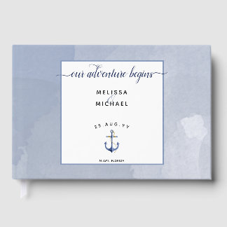 Our Adventure Begins #Nautical Navy Event Wedding Guest Book