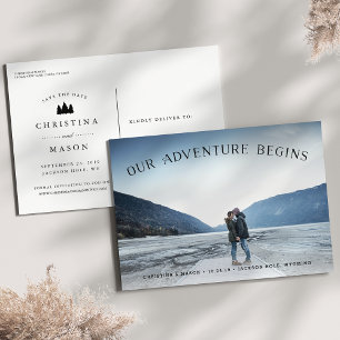Our Adventure Begins   Photo Save the Date Announcement Postcard